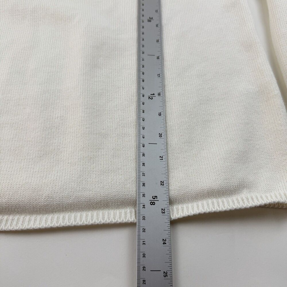 Charlie's T-Shirts Vail Women's Sweater M Cream Cotton Knit Crew Neck Après-Ski - Picture 10 of 12